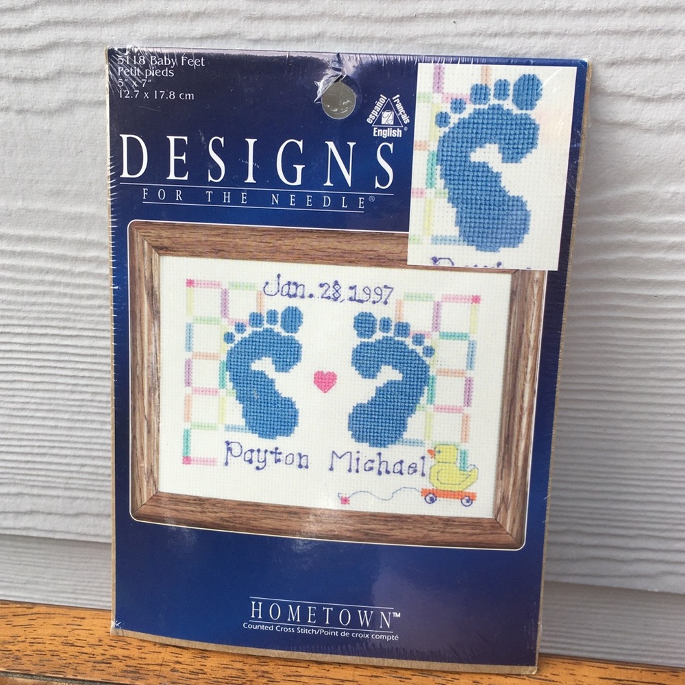 Baby Feet – Counted Cross Stitch – 5” x 7”